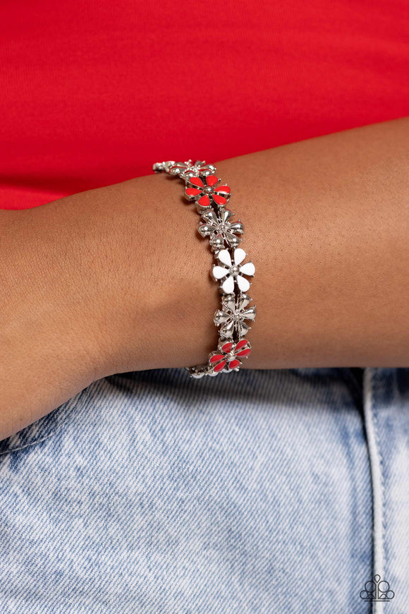 Paparazzi Floral Fair - Red Bracelet