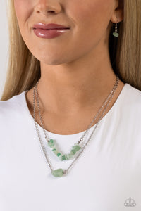 Paparazzi Chiseled Caliber - Green Necklace