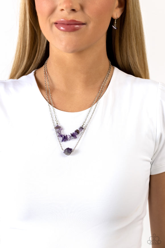 Paparazzi Chiseled Caliber - Purple Necklace