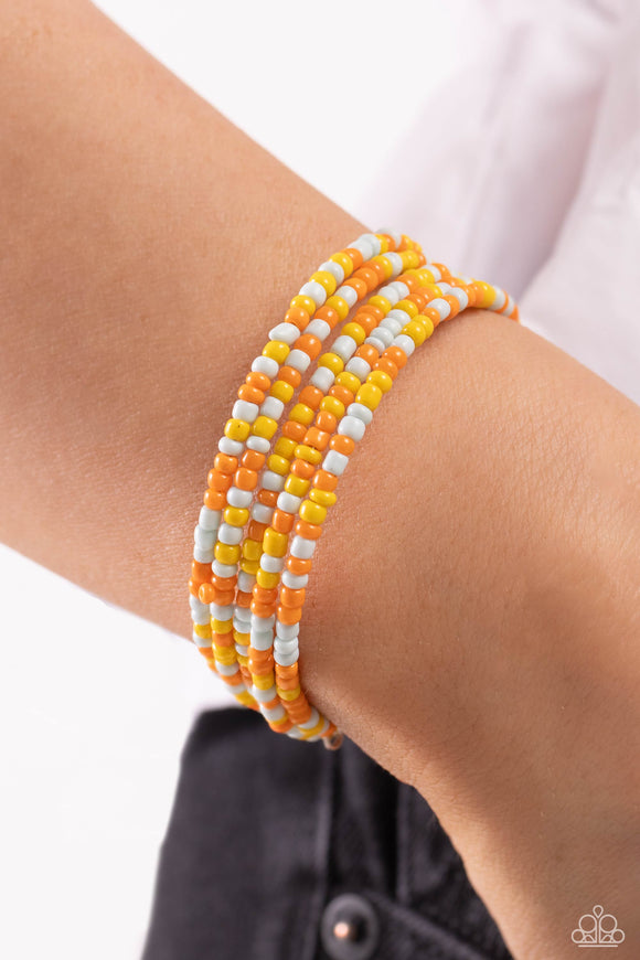 Paparazzi Coiled Candy - Yellow Bracelet