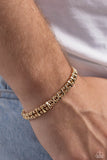 Paparazzi Fortune Favors The Fierce - Gold Bracelet