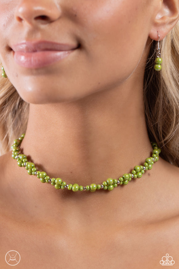 Paparazzi Dreamy Duchess - Green Necklace