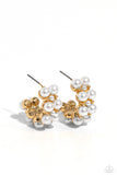 Paparazzi White Collar Wardrobe - Gold Earring