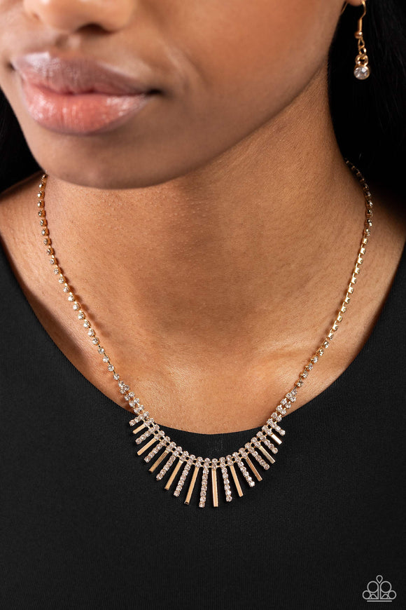 Paparazzi FLARE to be Different - Gold Necklace
