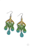 Paparazzi Chandelier Command - Multi Green Earring