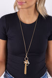 Paparazzi SHELL-ebrity Showcase - Gold Lanyard Necklace