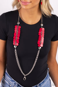 Paparazzi Shell Sensation - Red Necklace