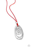 Paparazzi Hammered Hallmark - Red Necklace