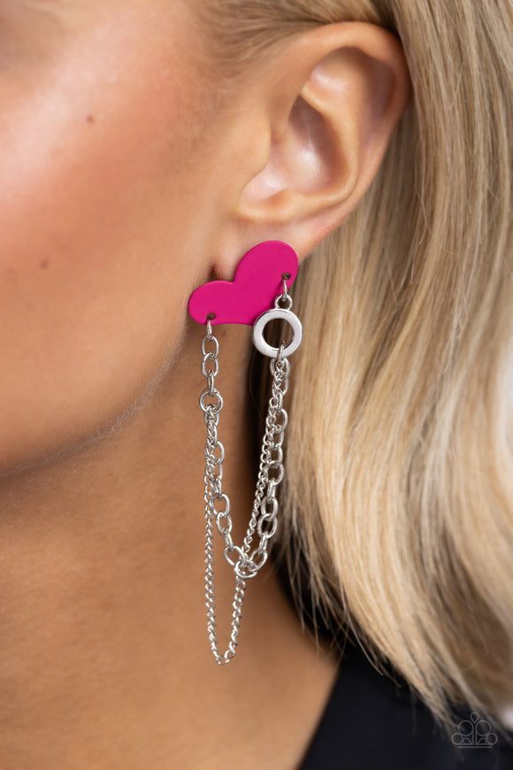 Paparazzi Altered Affection - Pink Earring