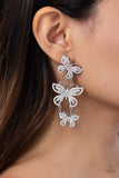 Paparazzi Fluttering Finale - White Earring