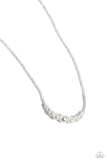 Paparazzi White Collar Whimsy - Silver Necklace