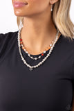 Paparazzi Pearl Pact - Orange Necklace