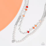 Paparazzi Pearl Pact - Orange Necklace