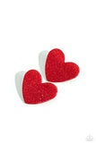 Paparazzi Sparkly Sweethearts - Red Earring