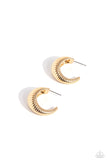 Paparazzi Textured Tenure - Gold Earring