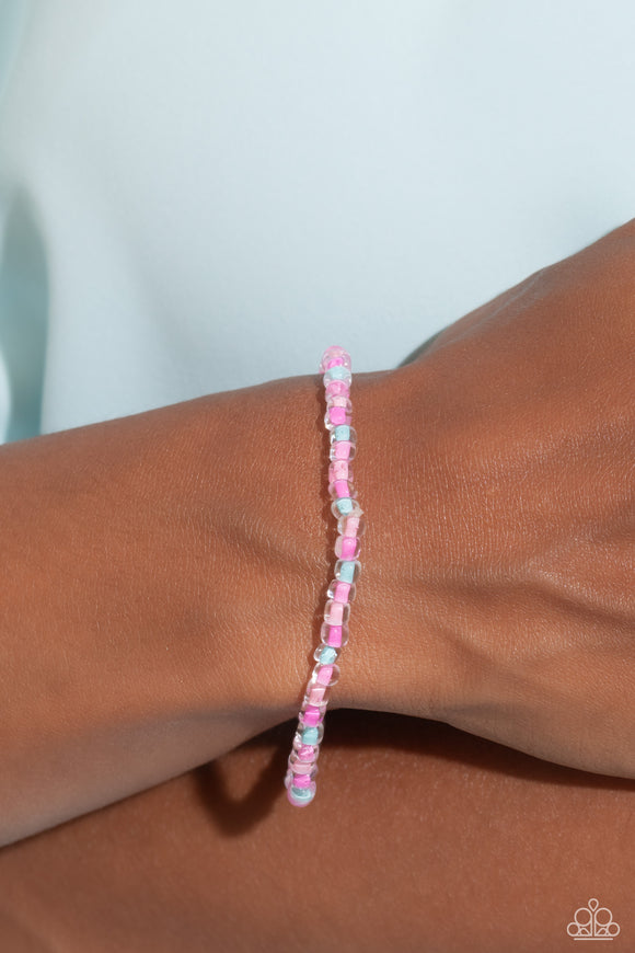 Paparazzi GLASS is in Session - Pink Bracelet