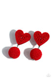 Paparazzi Spherical Sweethearts - Red Earring