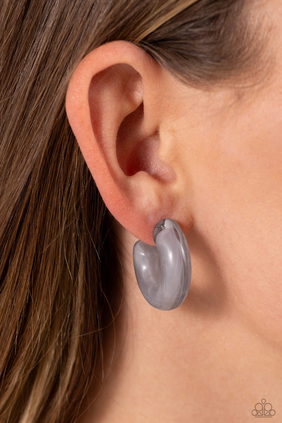 Paparazzi Acrylic Acclaim - Silver Earring
