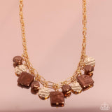 Paparazzi Sophisticated Squared - Brown Necklace