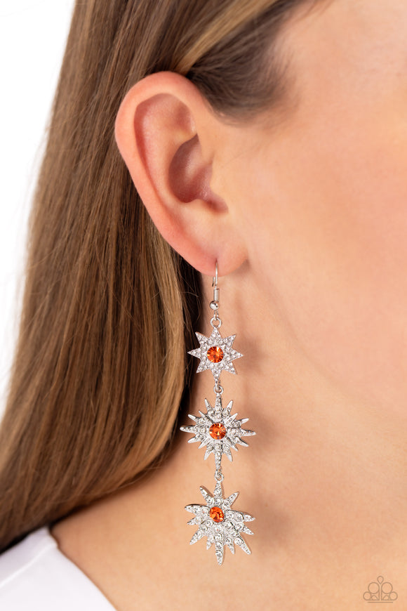 Paparazzi Stellar Series - Orange Earring