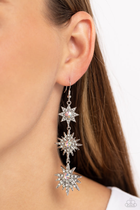 Paparazzi Stellar Series - White Earring