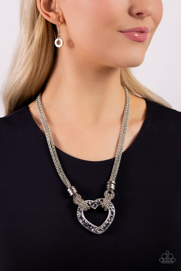 Paparazzi Lead with Your Heart - Silver Necklace