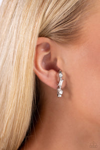 Paparazzi Sliding Shimmer - White Earring