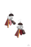 Paparazzi Textured Talisman - Red Earring