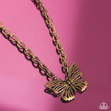 Paparazzi Midair Monochromatic - Brass Necklace