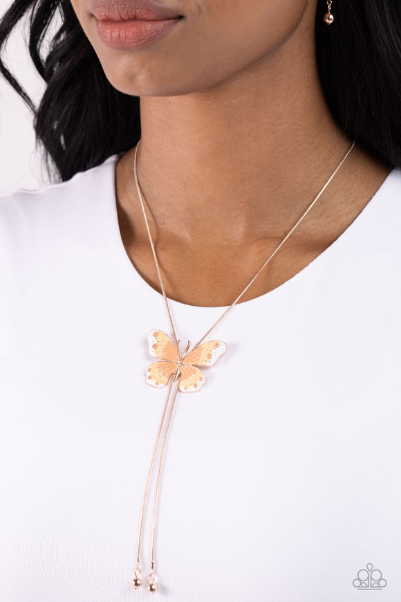 Paparazzi Suspended Shades - Rose Gold Necklace