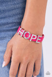 Paparazzi Hopeful Haute - Pink Bracelet