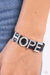 Paparazzi Hopeful Haute - Black Bracelet