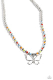 Paparazzi Vibrant Flutter - White Necklace