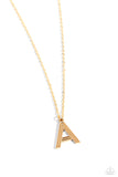 Paparazzi Leave Your Initials - Gold - A Necklace