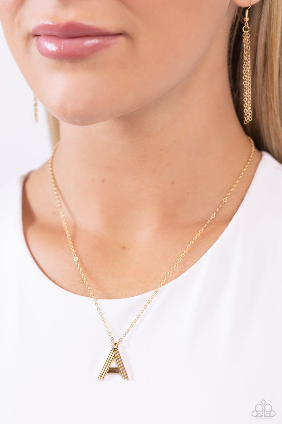Paparazzi Leave Your Initials - Gold - A Necklace