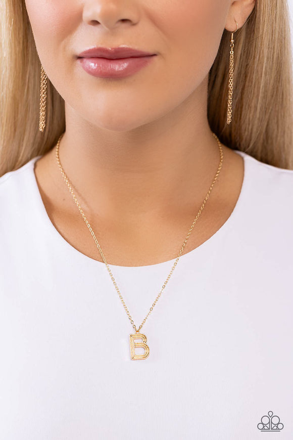 Paparazzi Leave Your Initials - Gold - B Necklace