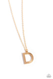 Paparazzi Leave Your Initials - Gold - D Necklace