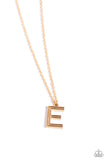 Paparazzi Leave Your Initials - Gold - E Necklace