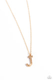 Paparazzi Leave Your Initials - Gold - J Necklace