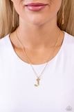 Paparazzi Leave Your Initials - Gold - J Necklace