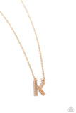 Paparazzi Leave Your Initials - Gold - K Necklace