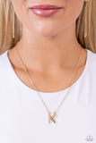 Paparazzi Leave Your Initials - Gold - K Necklace