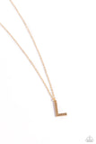 Paparazzi Leave Your Initials - Gold - L Necklace