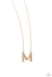 Paparazzi Leave Your Initials - Gold - M Necklace
