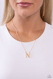 Paparazzi Leave Your Initials - Gold - N Necklace