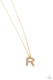 Paparazzi Leave Your Initials - Gold - R Necklace