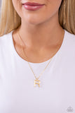 Paparazzi Leave Your Initials - Gold - R Necklace