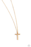 Paparazzi Leave Your Initials - Gold - T Necklace