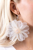 Paparazzi Cosmopolitan Chiffon - White Earring