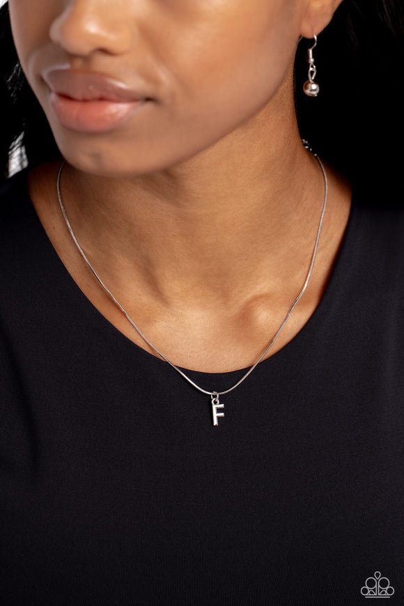 Paparazzi Seize the Initial - Silver - F Necklace